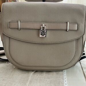 Tory Burch Taupe Leather Crossbody Bag